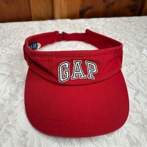 GAP Vintage Kids Red Sun Visor Cap GAP Logo Adjustable Unisex Coastal Beachy Y2K